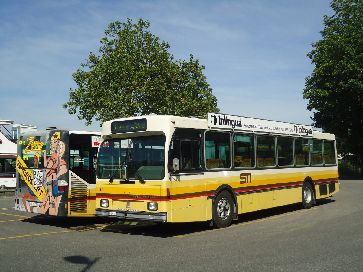 (139'984) - STI Thun - Nr. 52/BE 396'552 - Saurer/R&J am 24. Juni 2012 bei der Schifflndte Thun