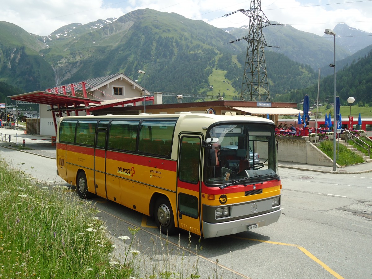 (140'286) - Mattli, Wassen - UR 9107 - Mercedes am 1. Juli 2012 beim Bahnhof Oberwald