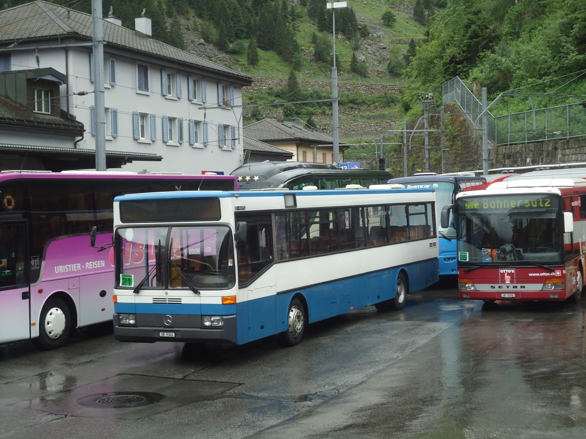 (140'403) - Meyer, Gschenen - UR 9346 - Mercedes (ex Gut, Binz Nr. 19) am 1. Juli 2012 beim Bahnhof Gschenen