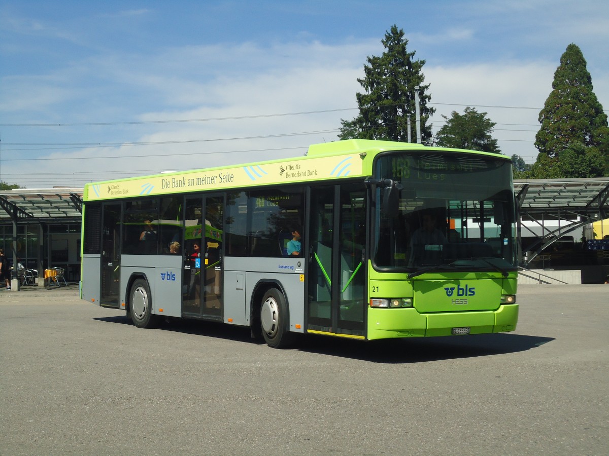 (141'119) - Busland, Burgdorf - Nr. 21/BE 165'638 - Scania/Hess am 15. August 2012 beim Bahnhof Burgdorf