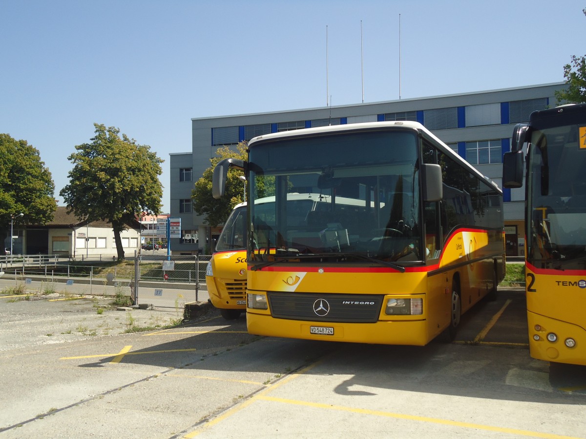 (141'348) - CarPostal Ouest - VD 548'724 - Mercedes am 19. August 2012 in Yverdon, Garage