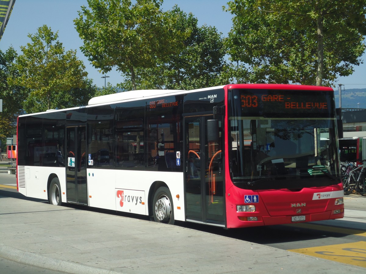 (141'365) - TRAVYS Yverdon - VD 1071 - MAN am 19. August 2012 beim Bahnhof Yverdon