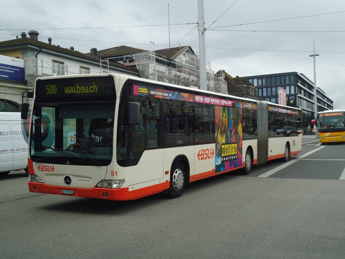 (141'562) BSU Solothurn - Nr. 51/SO 155'951 - Mercedes am 12. September 2012 beim Hauptbahnhof Solothurn