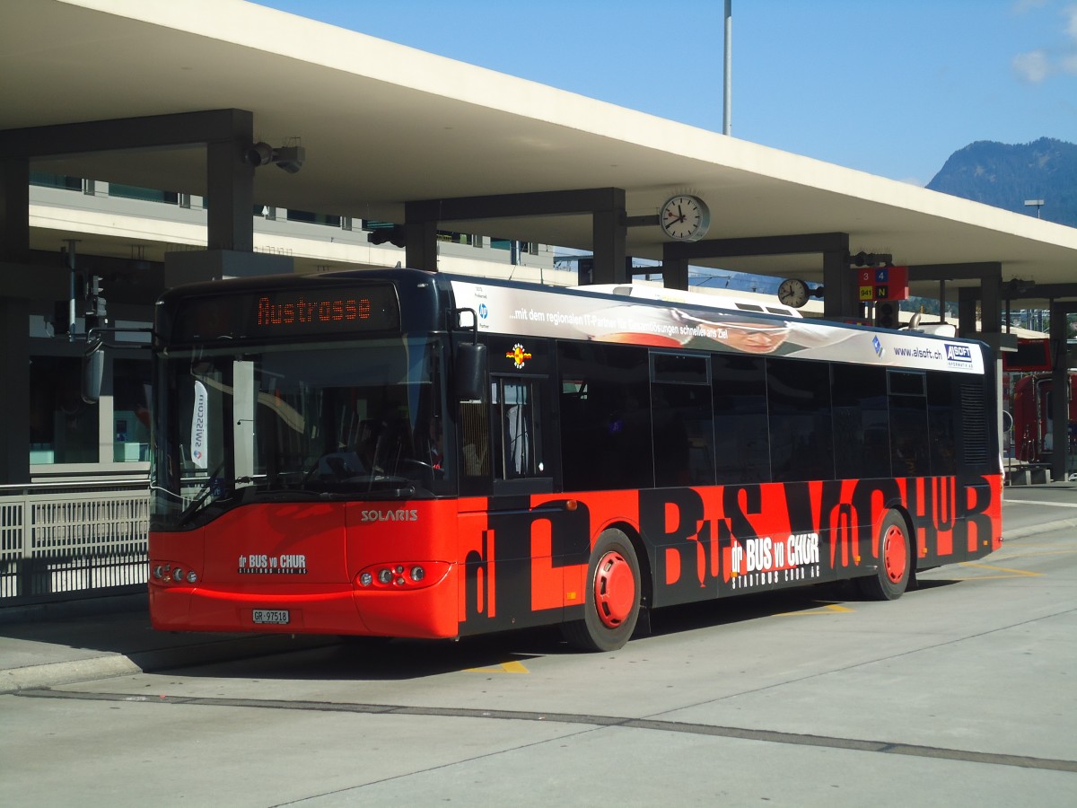 (141'769) - SBC Chur - Nr. 18/GR 97'518 - Solaris am 15. September 2012 beim Bahnhof Chur