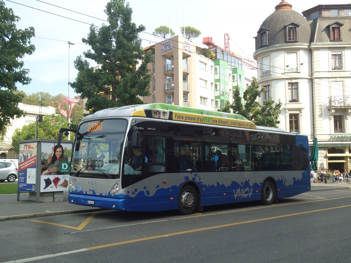 (141'843) - VMCV Clarens - Nr. 110/VD 144'815 - Van Hool am 23. September 2012 beim Bahnhof Vevey