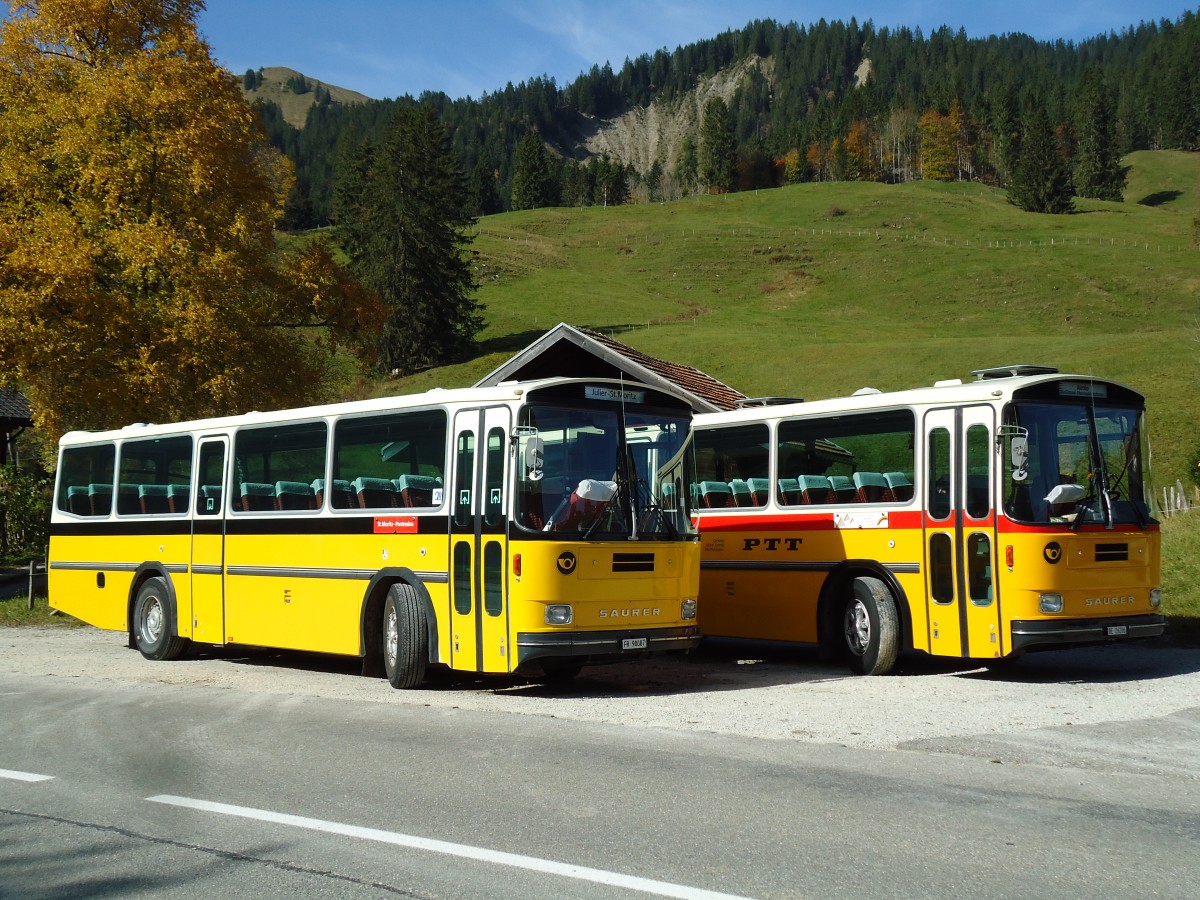 (142'060) - Schlapp, Cottens - FR 90'007 - Saurer/R&J (ex Ruklic, Schaffhausen; ex Heim, Flums; ex Frigg, Zernez; ex P 24'279) am 21. Oktober 2012 beim Schwarzsee