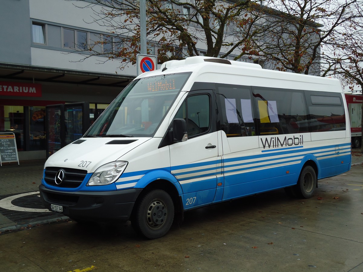 (142'099) - WilMobil, Wil - Nr. 207/SG 157'346 - Mercedes am 24. Oktober 2012 beim Bahnhof Wil