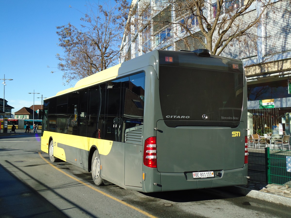 (142'564) - STI Thun - Nr. 155/BE 801'155 - Mercedes am 19. Dezember 2012 bei der Schifflndte Thun