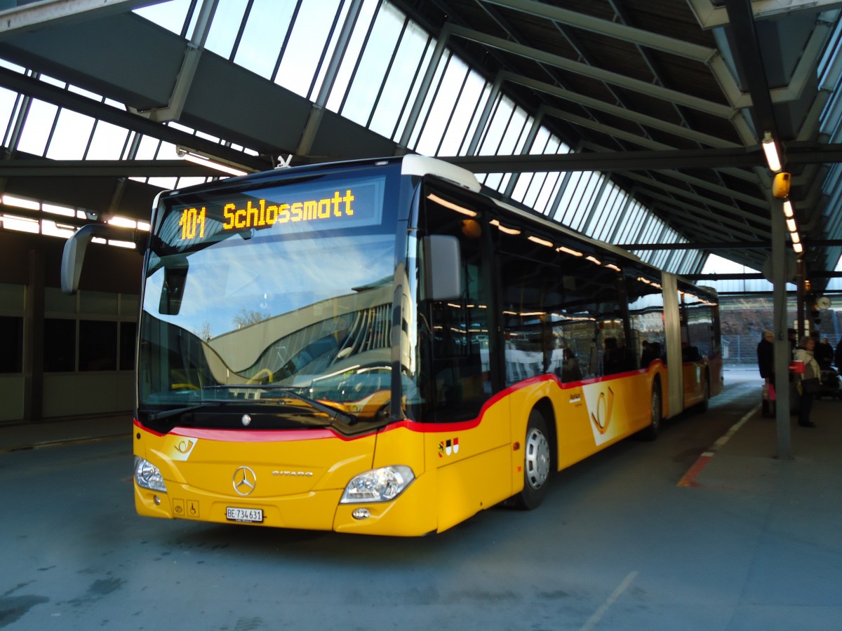 (142'853) - PostAuto Bern - Nr. 631/BE 734'631 - Mercedes am 29. Dezember 2012 in Bern, Postautostation