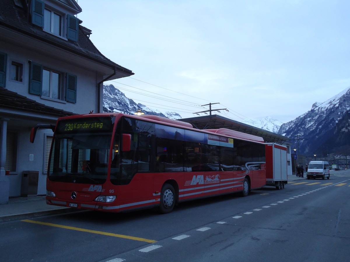 (142'861) - AFA Adelboden - Nr. 95/BE 26'774 - Mercedes am 1. Januar 2013 beim Bahnhof Frutigen