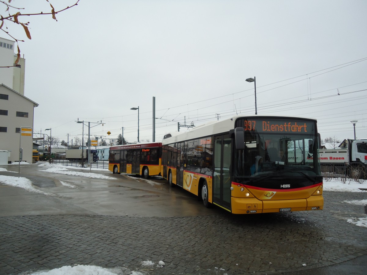 (143'107) - Klopfstein, Laupen - Nr. 10/BE 673'731 - Hess am 21. Januar 2013 beim Bahnhof Ddingen