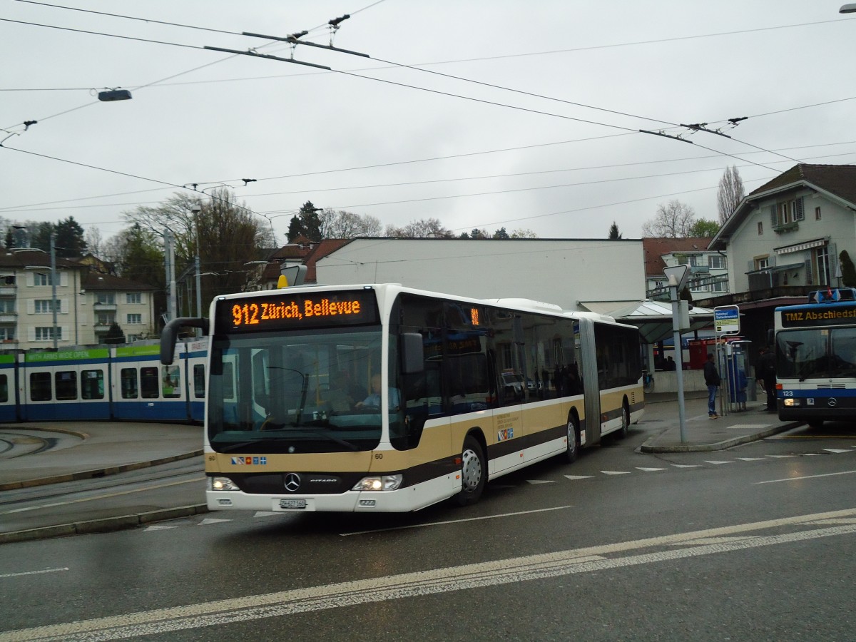 (143'745) - AZZK Zollikon - Nr. 60/ZH 627'160 - Mercedes am 21. April 2013 beim Bahnhof Zrich-Tiefenbrunnen