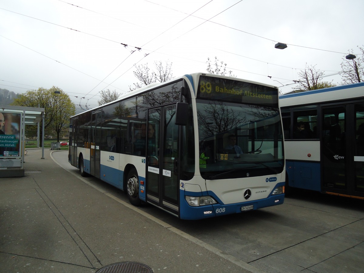 (143'795) - VBZ Zrich - Nr. 608/ZH 745'608 - Mercedes am 21. April 2013 in Zrich, Strassenverkehrsamt