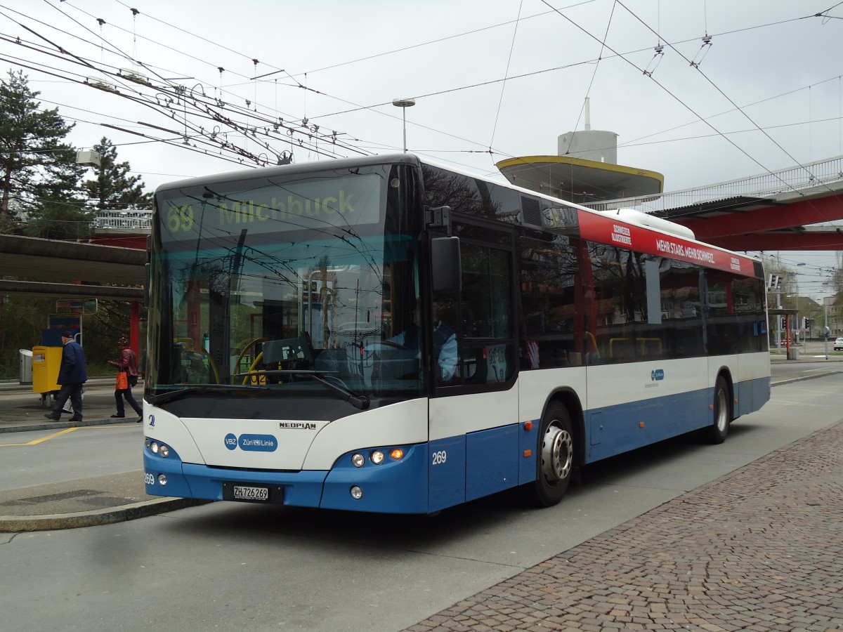 (143'810) - VBZ Zrich - Nr. 269/ZH 726'269 - Neoplan am 21. April 2013 in Zrich, Bucheggplatz