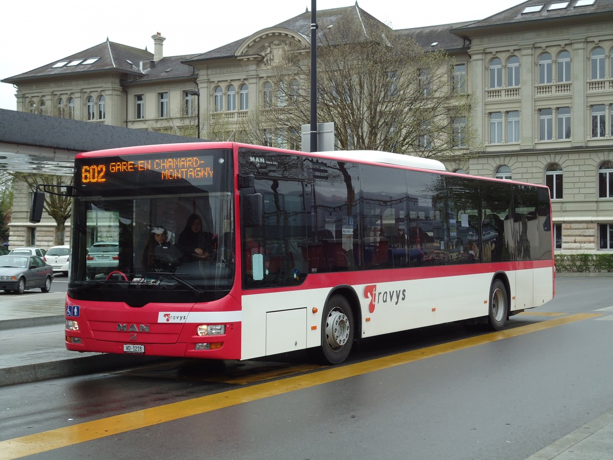 (143'902) - TRAVYS Yverdon - VD 1218 - MAN am 27. April 2013 beim Bahnhof Yverdon