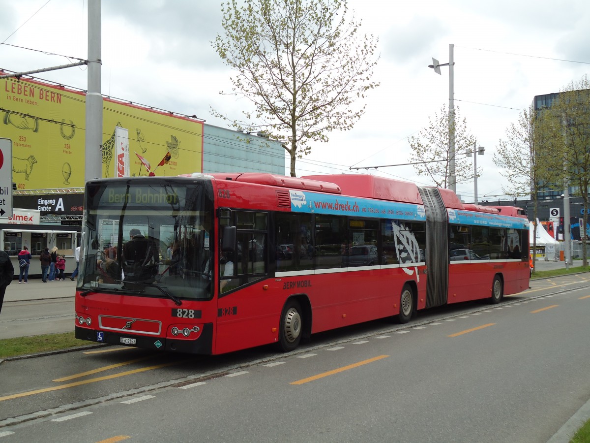 (144'055) - Bernmobil, Bern - Nr. 828/BE 612'828 - Volvo am 11. Mai 2013 in Bern, Guisanplatz