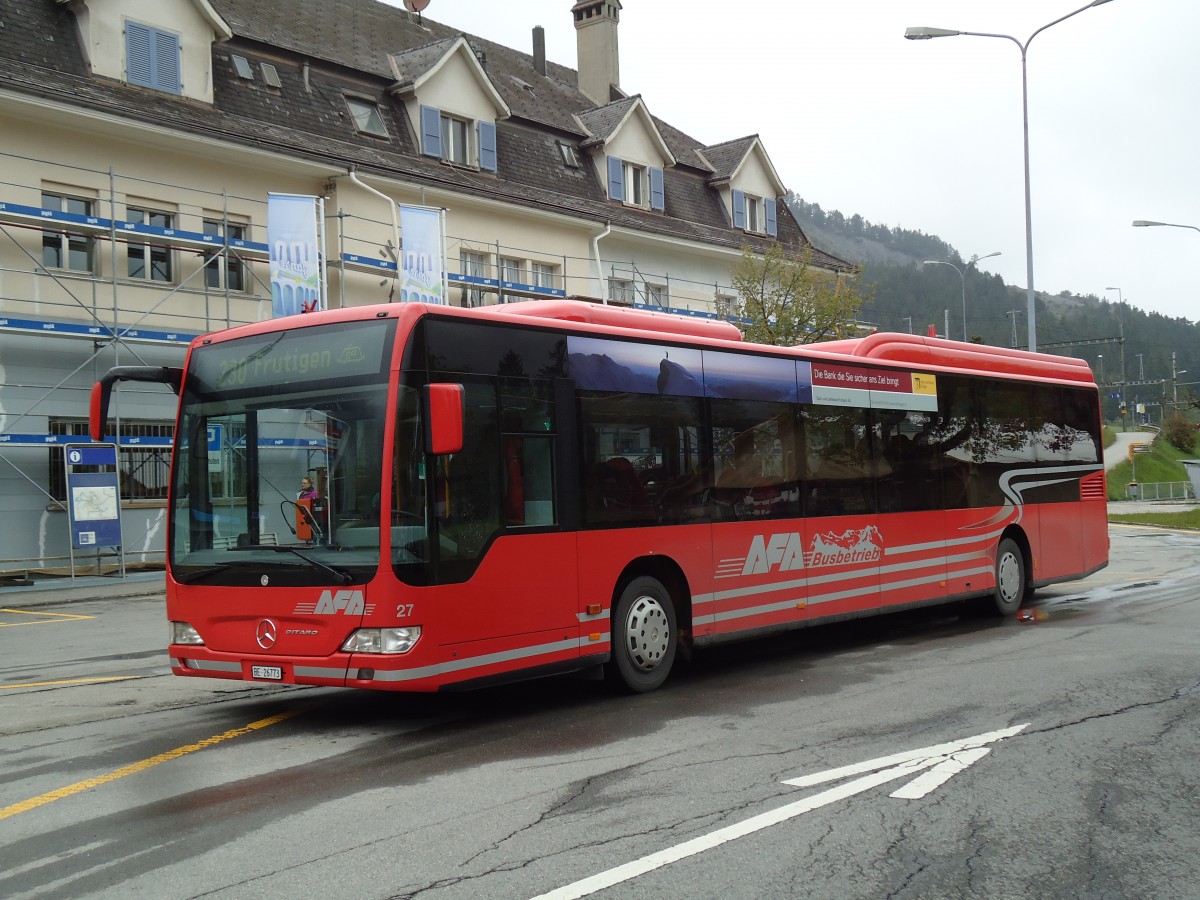 (144'800) - AFA Adelboden - Nr. 27/BE 26'773 - Mercedes am 2. Juni 2013 beim Bahnhof Kandersteg