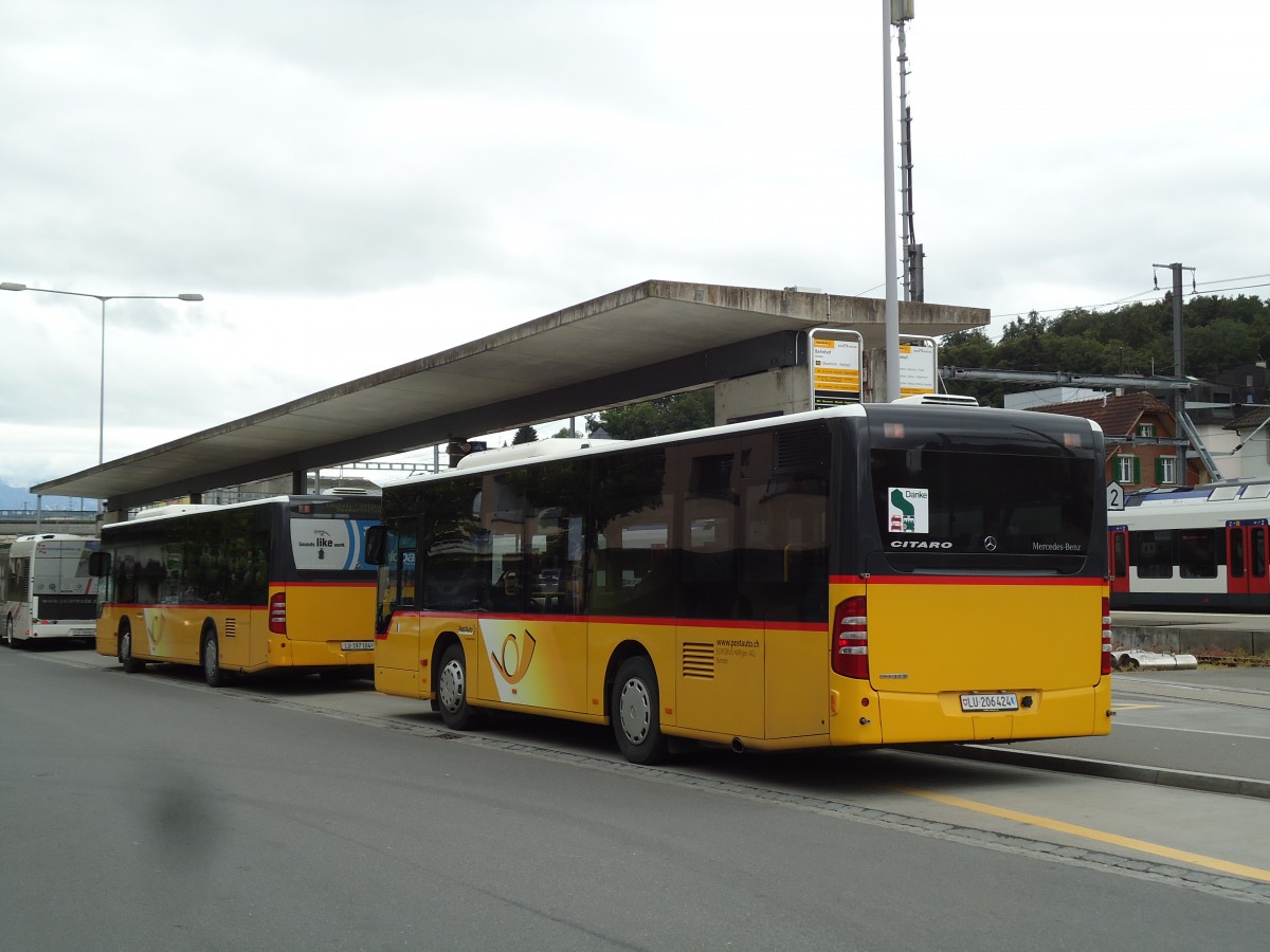 (144'934) - Hfliger, Sursee - Nr. 12/LU 206'424 - Mercedes am 10. Juni 2013 beim Bahnhof Sursee