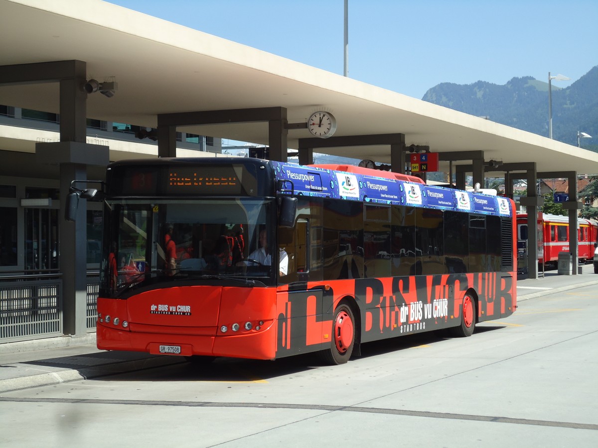 (145'176) - SBC Chur - Nr. 8/GR 97'508 - Solaris am 17. Juni 2013 beim Bahnhof Chur