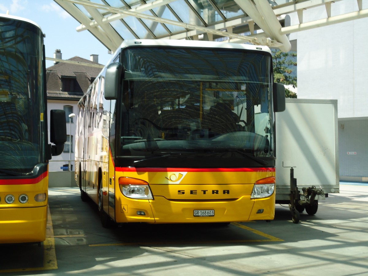 (145'195) - PostAuto Graubnden - GR 168'603 - Setra am 17. Juni 2013 in Chur, Postautostation