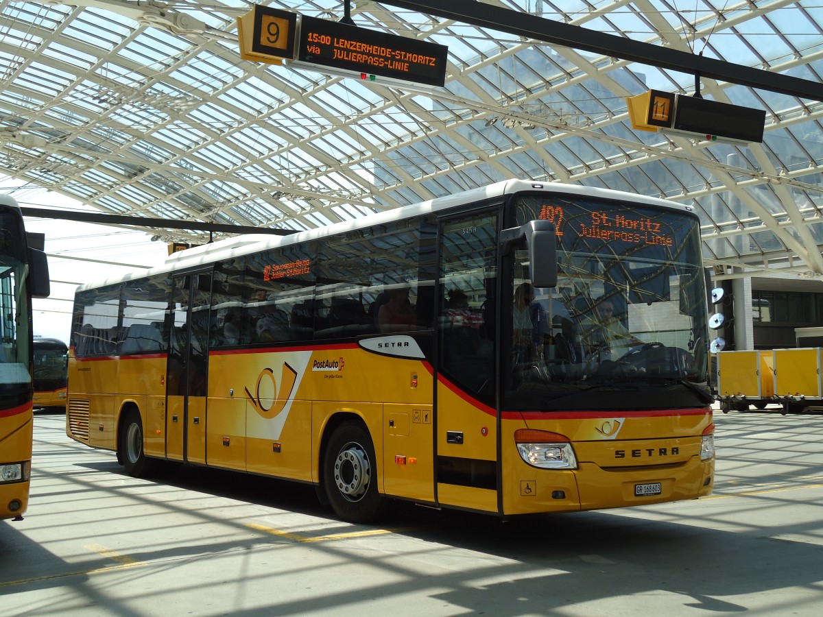 (145'252) - PostAuto Graubnden - GR 168'603 - Setra am 17. Juni 2013 in Chur, Postautostation