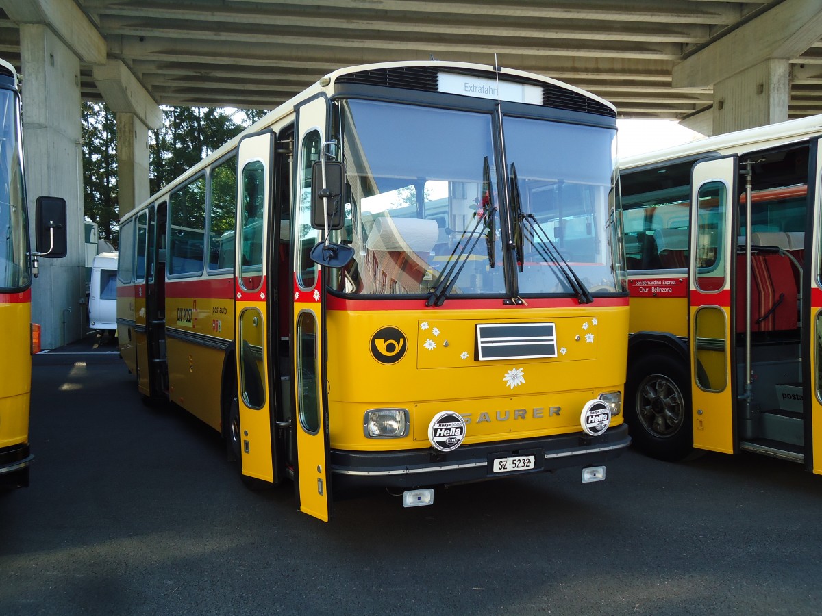 (145'806) - Fssler, Unteriberg - Nr. 6/SZ 5232 - Saurer/R&J (ex Schrch, Gutenburg Nr. 6; ex 24'358) am 20. Juli 2013 in Seewen, Senn Transporte