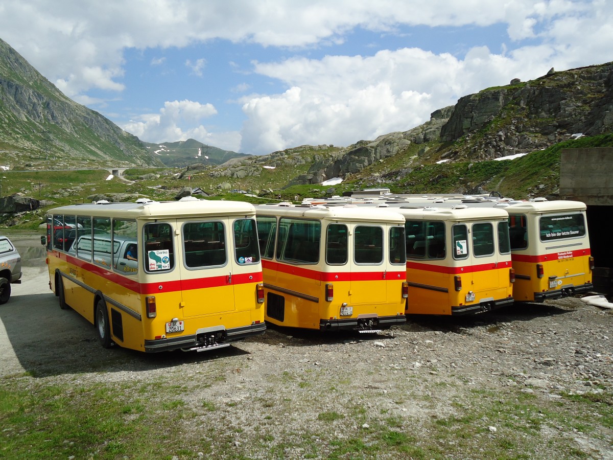 (145'938) - Schmid, Glarus - GL 20'631 - Saurer/Tscher (ex Mosimann, Aesch; ex Erne, Full; ex P 24'257) am 20. Juli 2013 in Gotthard, Lago di Lucendro