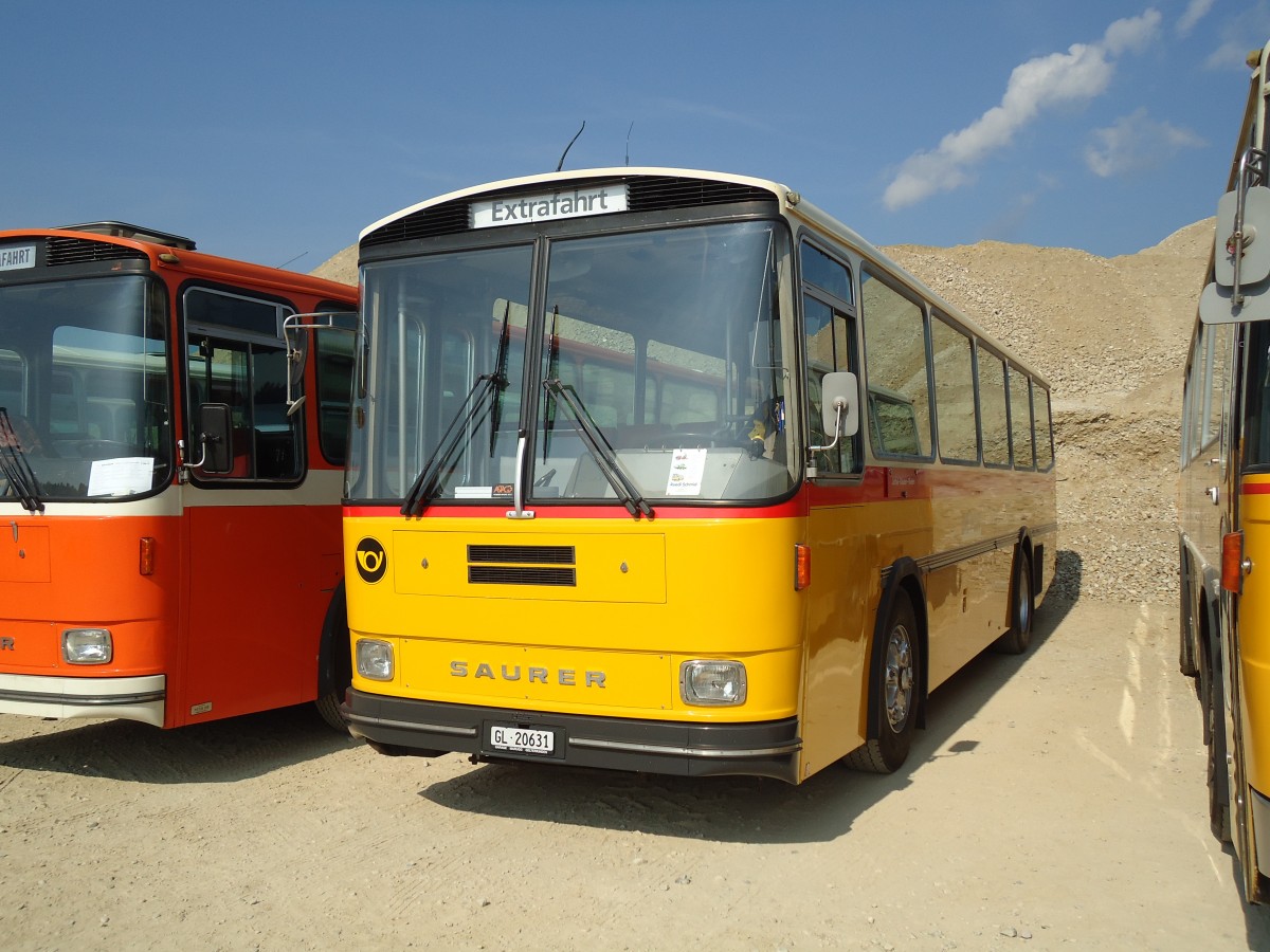 (146'559) - Schmid, Glarus - GL 20'631 - Saurer/Tscher (ex Mosimann, Aesch; ex Erne, Full; ex P 24'257) am 31. August 2013 in Niederbipp, Saurertreffen