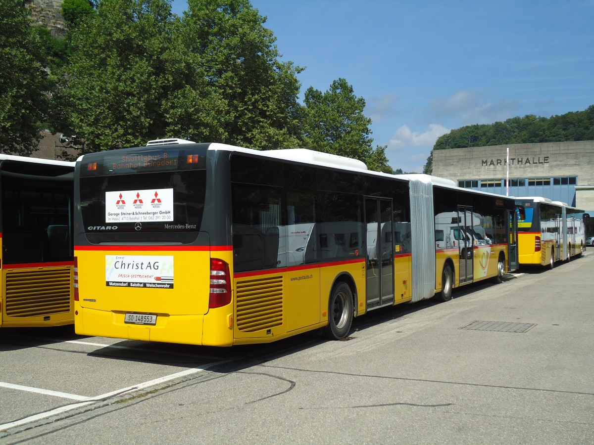 (146'955) - PostAuto Nordschweiz - SO 148'553 - Mercedes am 1. September 2013 in Burgdorf, Markthalle