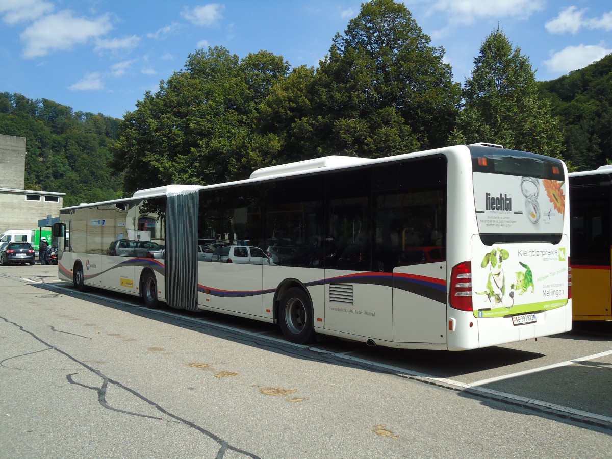 (146'963) - Twerenbold, Baden - Nr. 22/AG 397'873 - Mercedes (ex Geissmann, Mellingen Nr. 22) am 1. September 2013 in Burgdorf, Markthalle