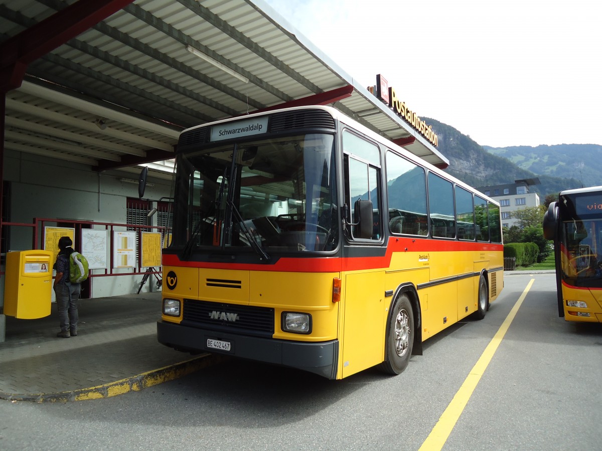 (146'989) - AVG Meiringen - Nr. 67/BE 402'467 - NAW/Hess (ex P 24'453) am 2. September 2013 in Meiringen, Postautostation