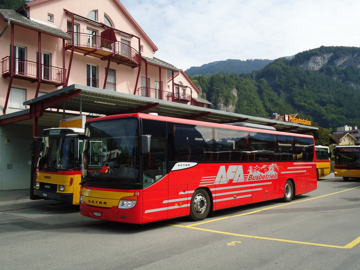 (146'994) - AFA Adelboden - Nr. 24/BE 26'701 - Setra am 2. September 2013 in Meiringen, Postautostation (Einsatz AVG M.)