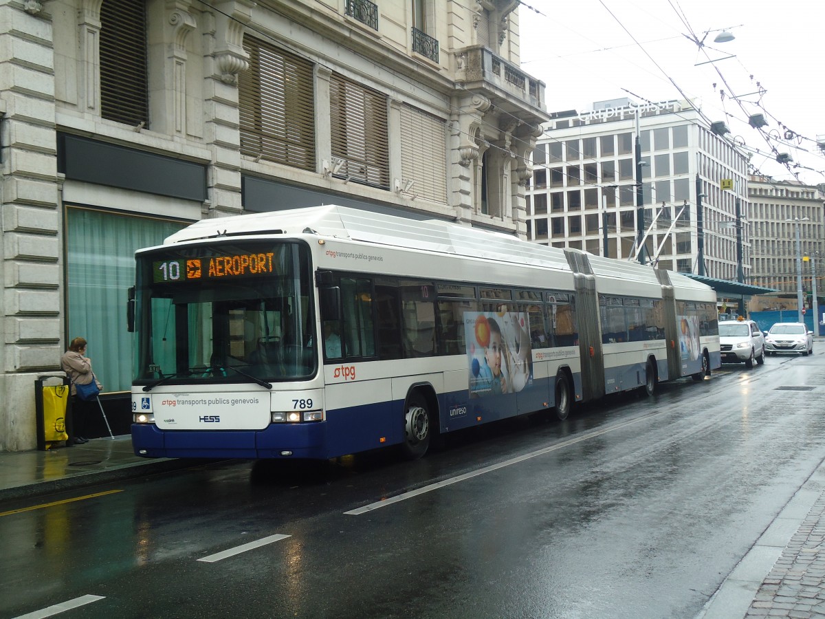 (147'172) - TPG Genve - Nr. 789 - Hess/Hess Doppelgelenktrolleybus am 16. September 2013 in Genve, Bel-Air