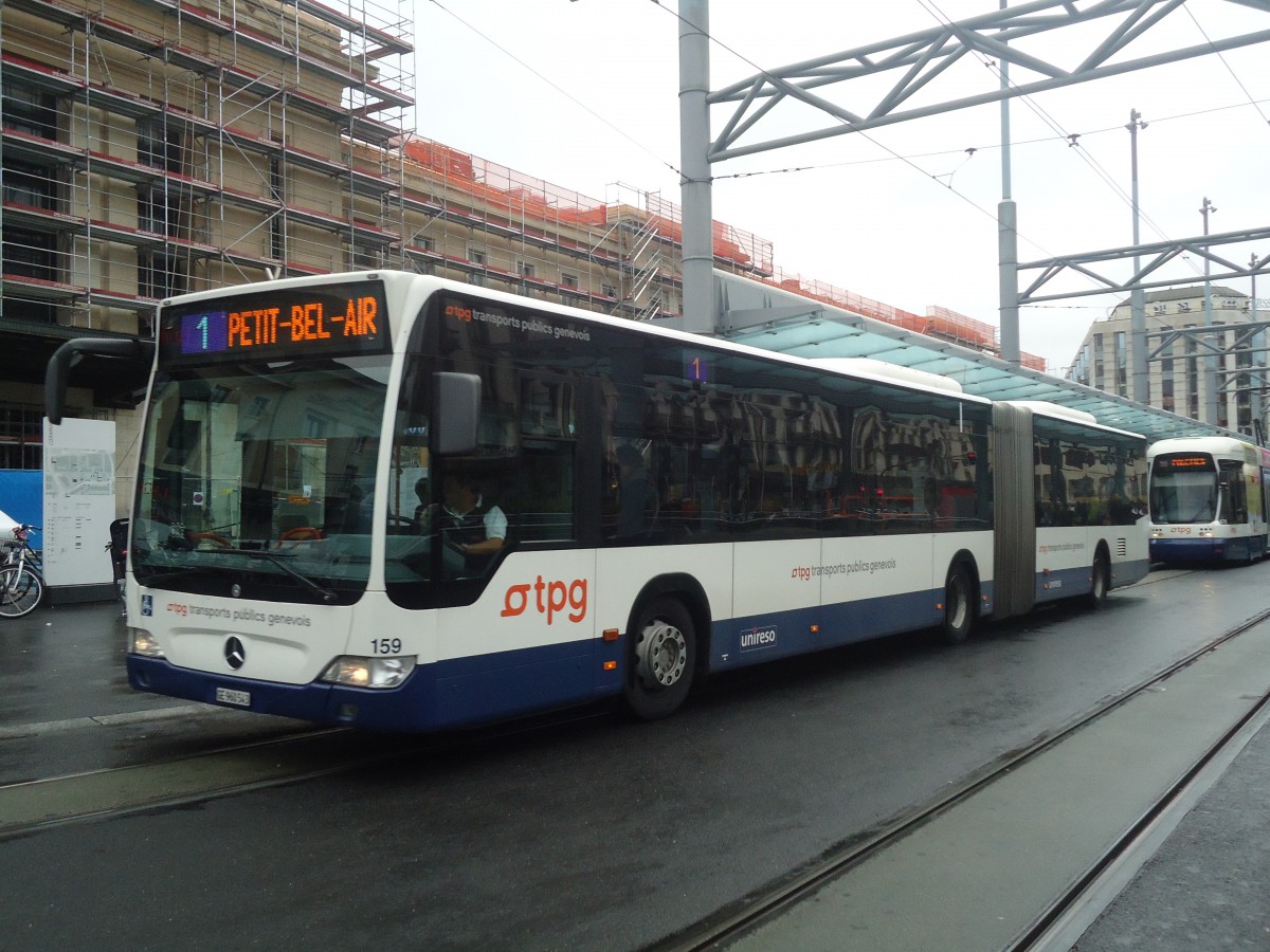 (147'204) - TPG Genve - Nr. 159/GE 960'543 - Mercedes am 16. September 2013 beim Bahnhof Genve