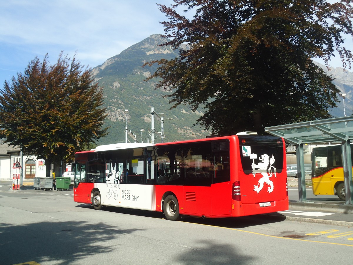 (147'324) - TMR Martigny - Nr. 121/VS 1104 - Mercedes am 22. September 2013 beim Bahnhof Martigny