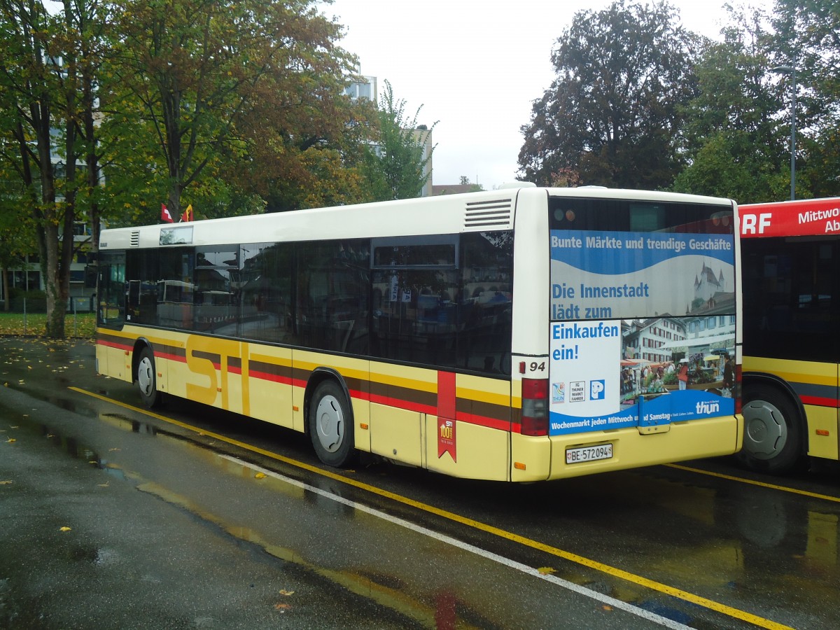 (147'493) - STI Thun - Nr. 94/BE 572'094 - MAN am 10. Oktober 2013 bei der Schifflndte Thun