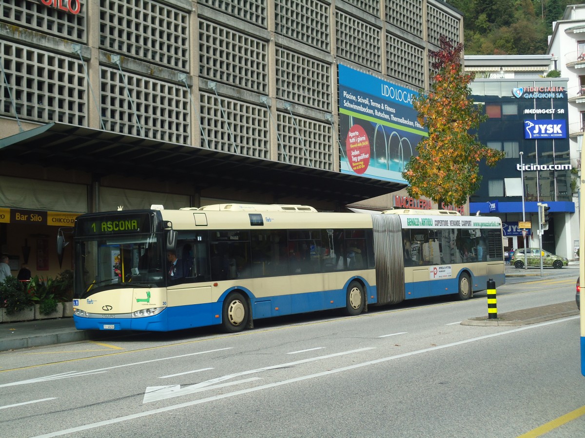 (147'624) - FART Locarno - Nr. 30/TI 46'230 - Solaris am 5. November 2013 beim Bahnhof Locarno