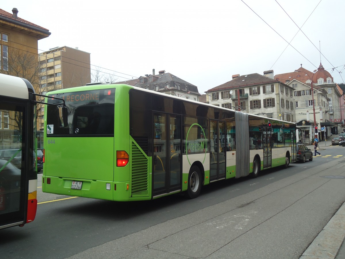 (147'924) - transN, La Chaux-de-Fonds - Nr. 644/NE 112'244 - Mercedes (ex TC La Chaux-de-Fonds Nr. 244) am 8. November 2013 beim Bahnhof La Chaux-de-Fonds