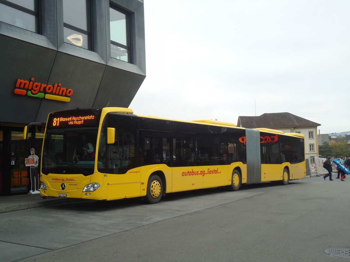 (148'106) - AAGL Liestal - Nr. 91/BL 7421 - Mercedes am 17. November 2013 beim Bahnhof Liestal