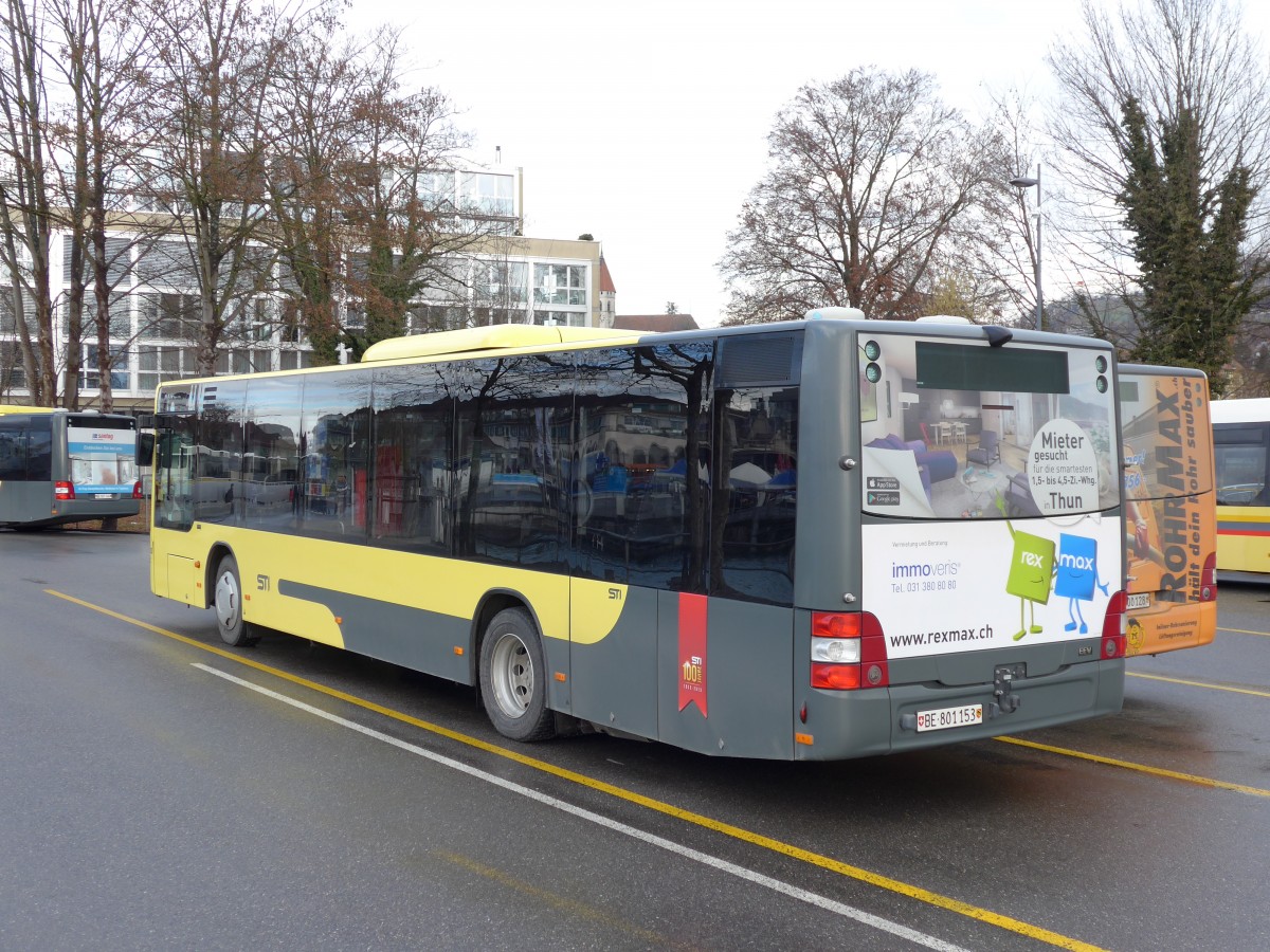 (148'636) - STI Thun - Nr. 153/BE 801'153 - MAN am 17. Januar 2014 bei der Schifflndte Thun