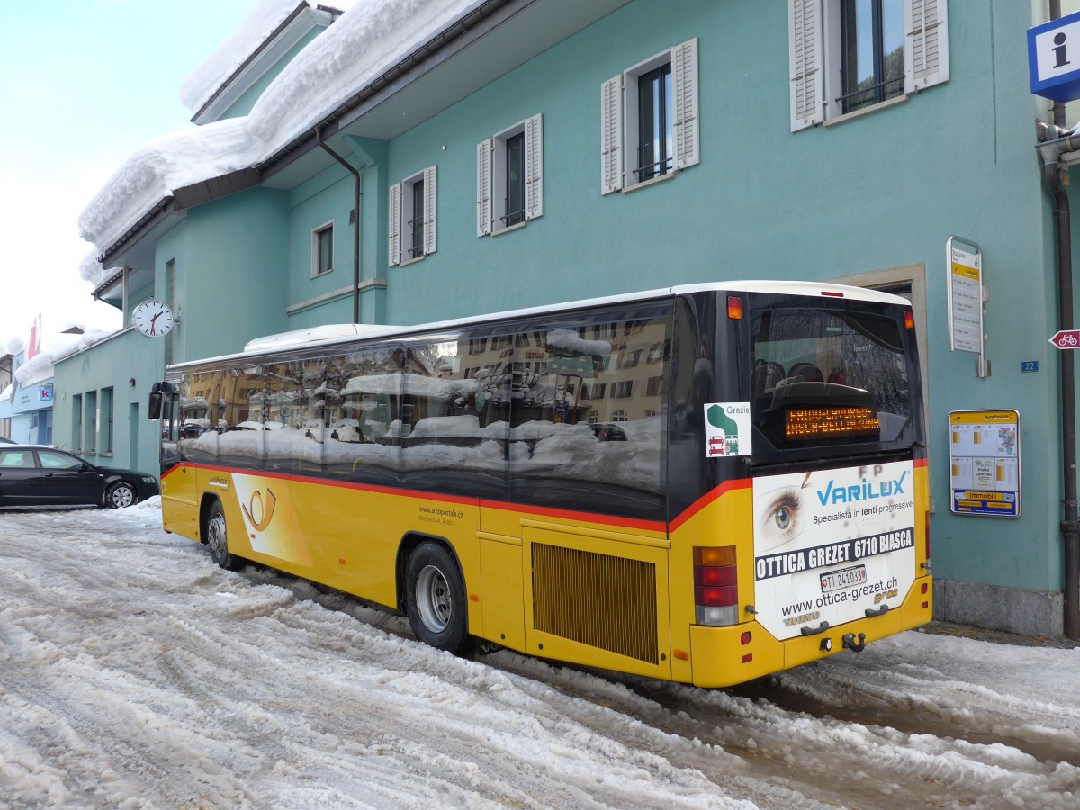 (148'817) - Marchetti, Airolo - TI 241'033 - Volvo am 9. Februar 2014 beim Bahnhof Airolo