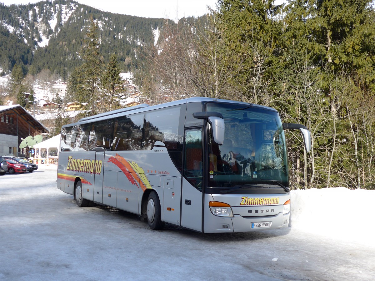 (148'841) - Aus Frankreich: Zimmermann, Thann - 2836 YV 68 - Setra am 15. Februar 2014 in Adelboden, ASB