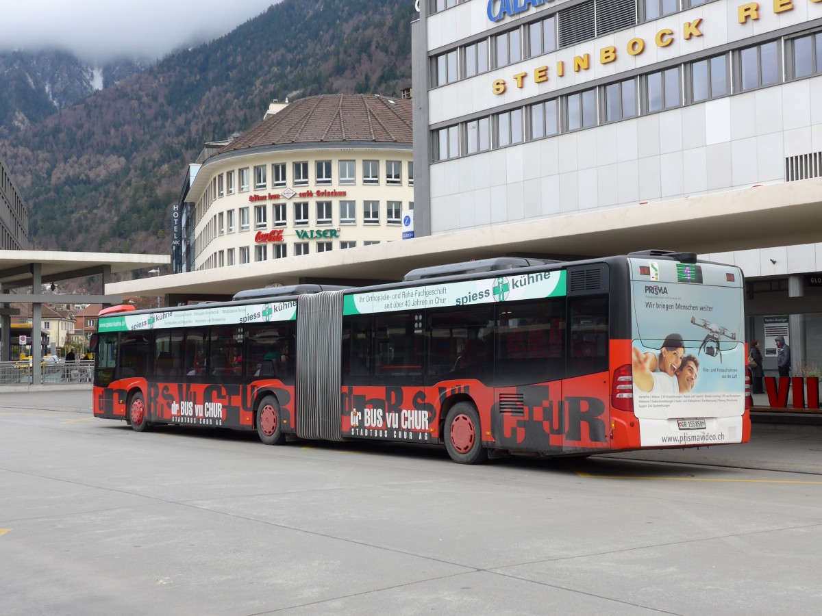 (149'137) - SBC Chur - Nr. 58/GR 155'858 - Mercedes am 1. Mrz 2014 beim Bahnhof Chur