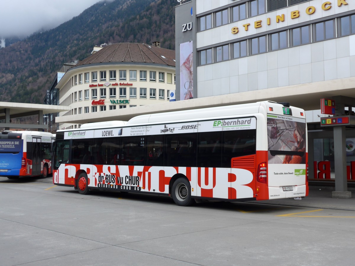 (149'147) - SBC Chur - Nr. 3/GR 97'503 - Mercedes am 1. Mrz 2014 beim Bahnhof Chur