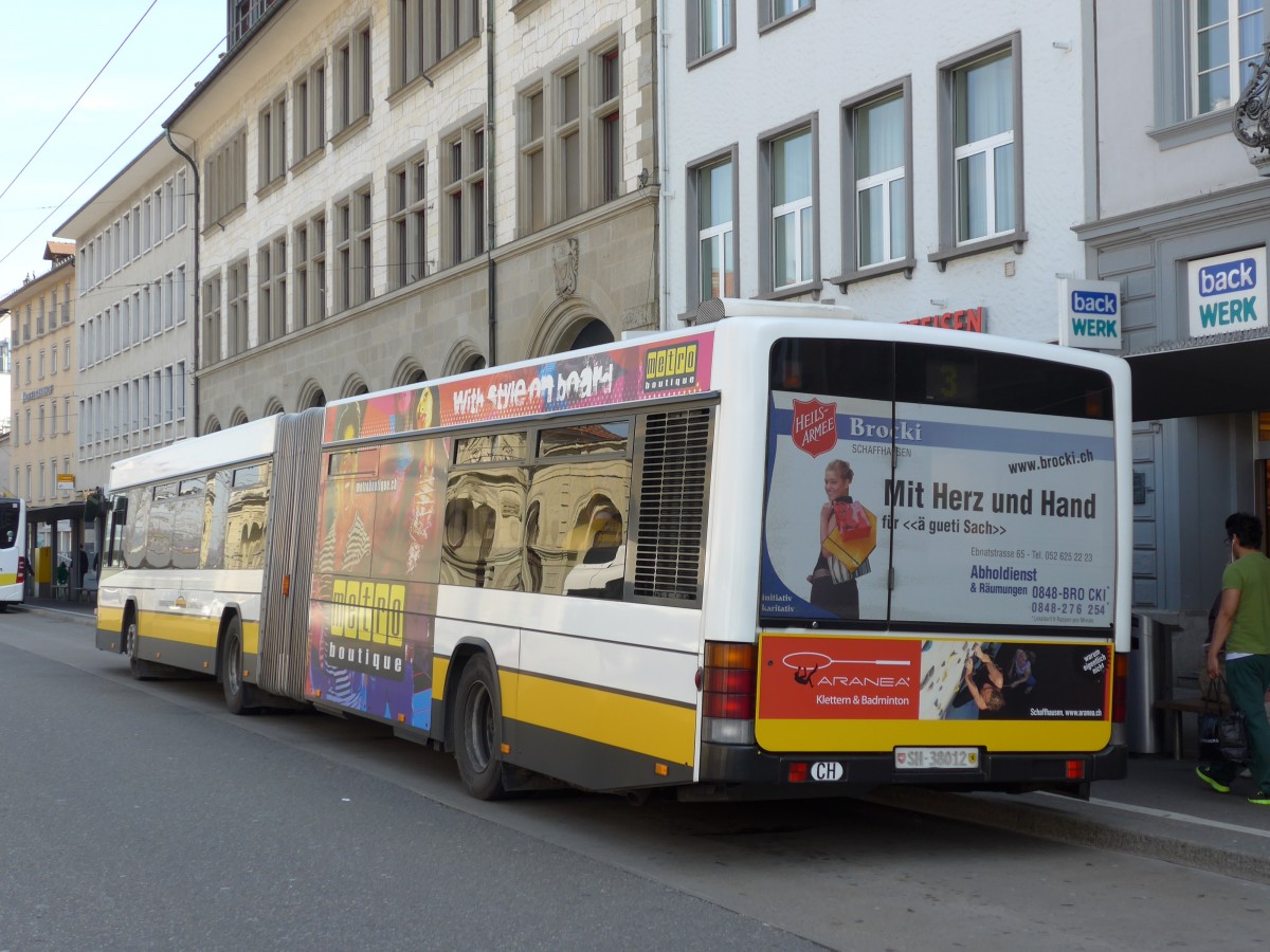 (149'428) - VBSH Schaffhausen - Nr. 12/SH 38'012 - Volvo/Hess am 29. Mrz 2014 beim Bahnhof Schaffhausen