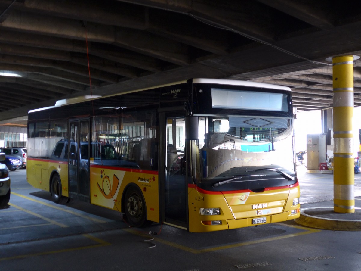 (149'621) - PostAuto Bern - Nr. 424/BE 729'424 - MAN/Gppel (ex Matt, FL-Mauren Nr. 58) am 13. April 2014 in Bern, Postautostation