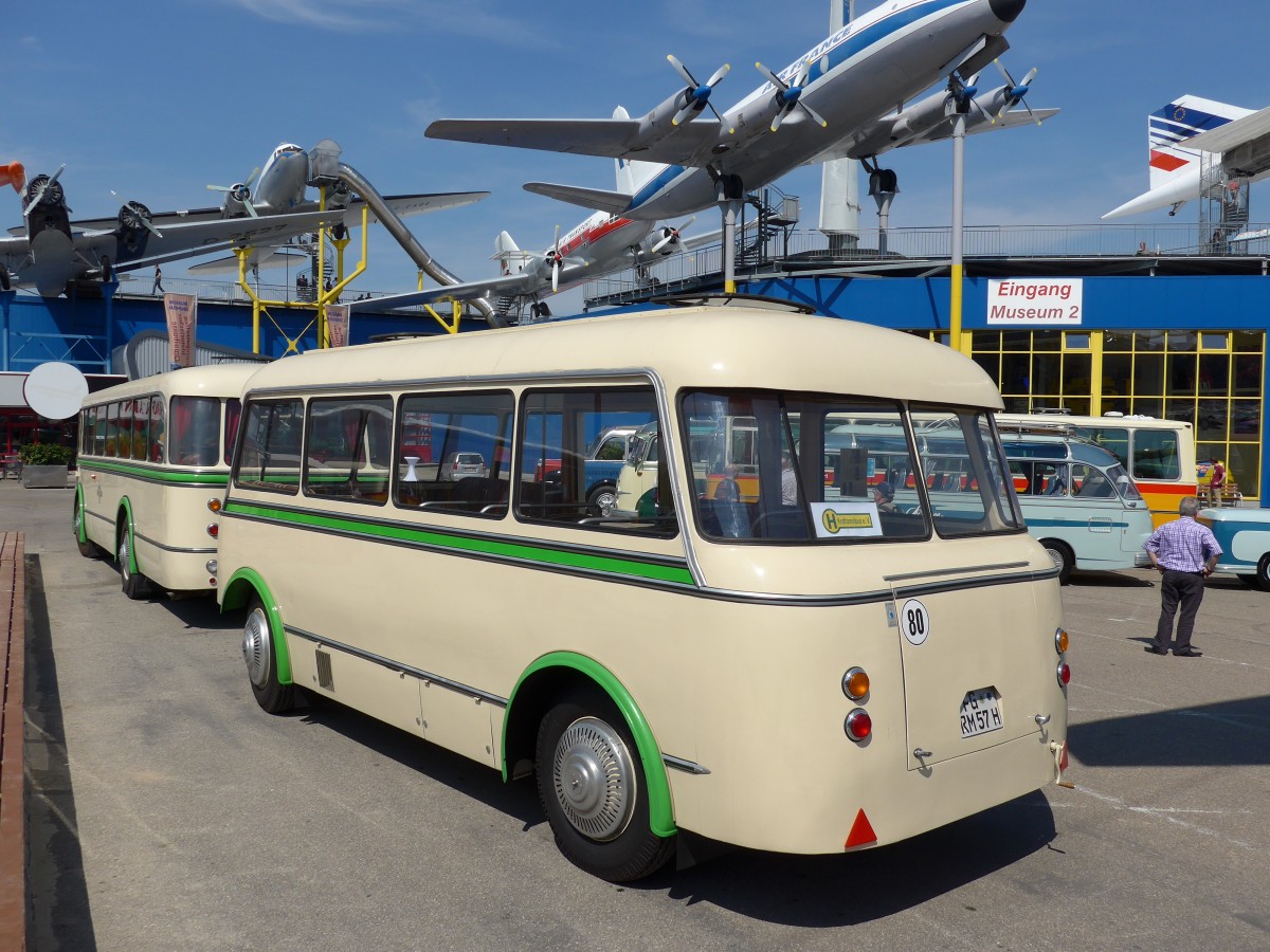 (149'860) - RegioBus, Mittweida - FG-RM 57H - Bautzen Personenanhnger am 25. April 2014 in Sinsheim, Museum