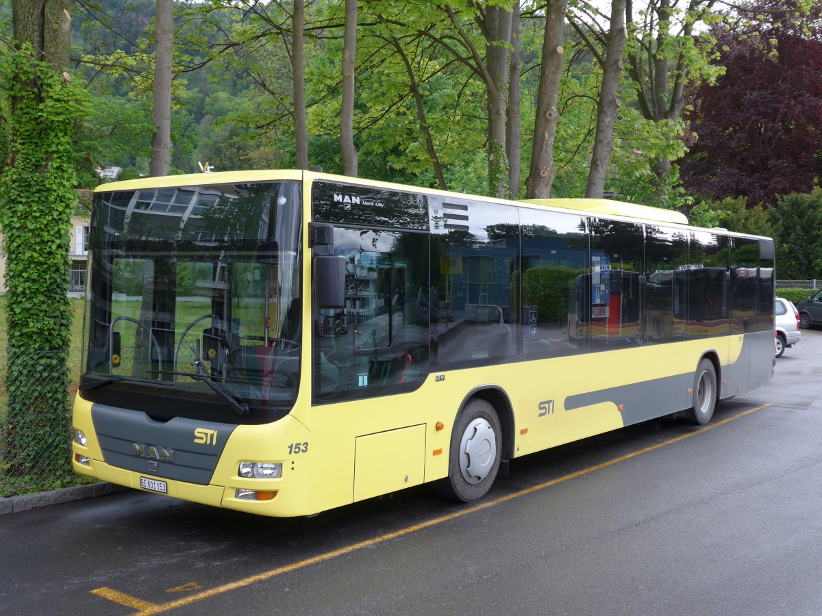 (150'646) - STI Thun - Nr. 153/BE 801'153 - MAN am 12. Mai 2014 bei der Schifflndte Thun