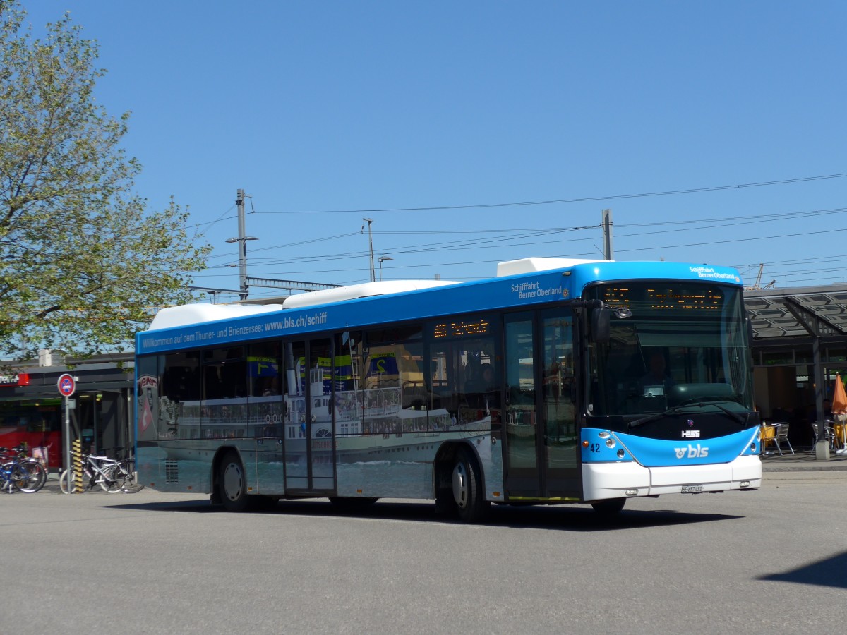 (150'694) - Busland, Burgdorf - Nr. 42/BE 657'431 - Scania/Hess am 18. Mai 2014 beim Bahnhof Burgdorf