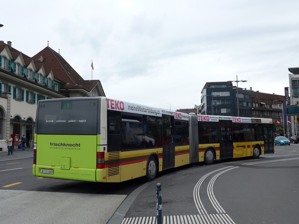 (150'946) - STI Thun - Nr. 88/BE 572'088 - MAN am 27. Mai 2014 beim Bahnhof Thun